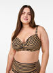 Underwire bikini bra with pattern, Brown, Model image number 0