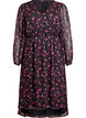 Chiffon dress with floral print and long sleeves, Black, Packshot image number 0