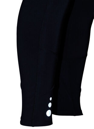 Cropped gym leggings with wide pocket, Black, Packshot image number 3