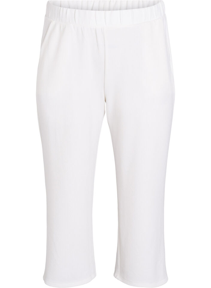 Loose trousers with 7/8 length, Beige, Packshot image number 0