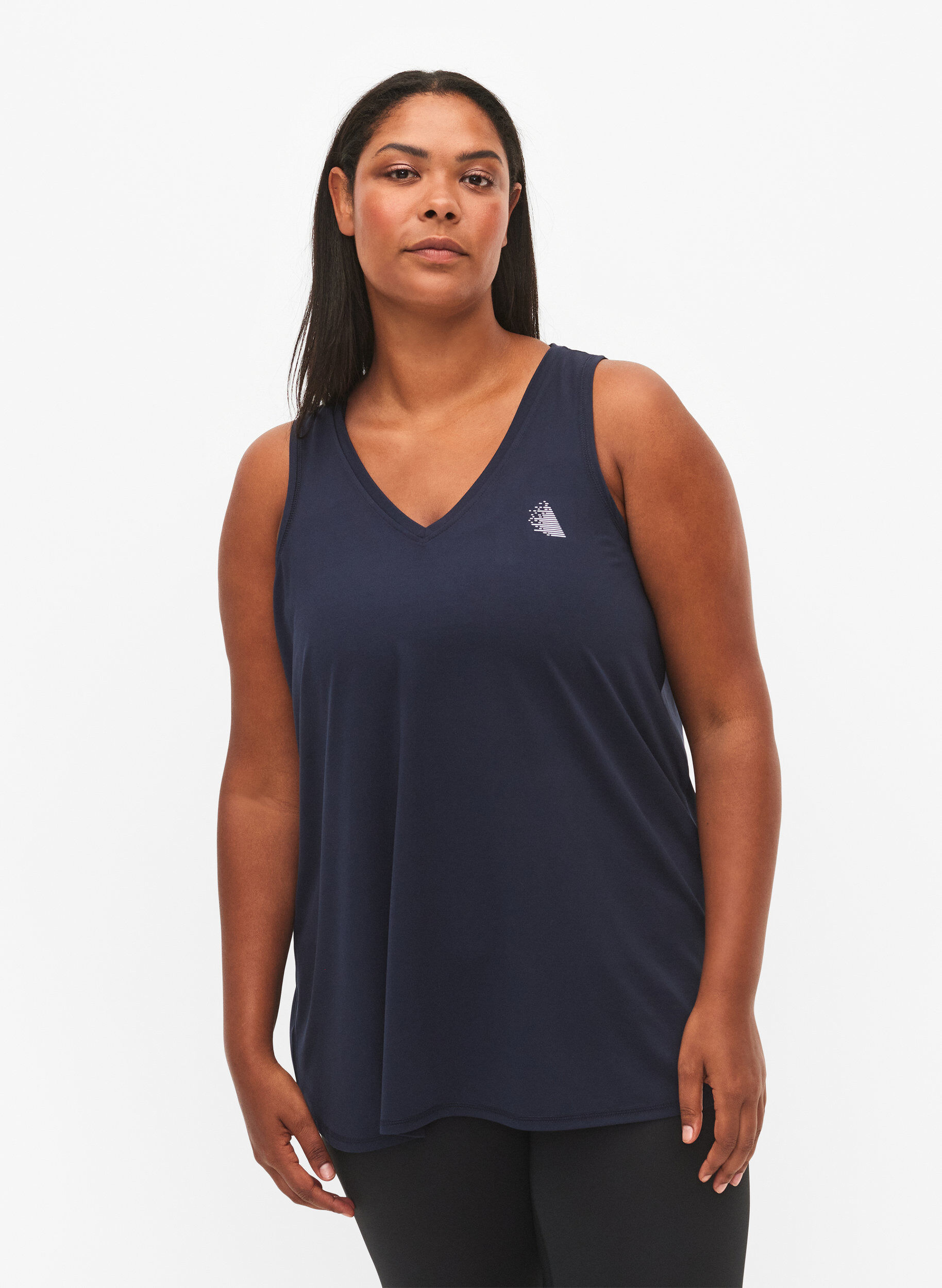 Sports top with V-neck, Blue, Model