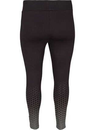 Gym leggings with print and 7/8 length, Black, Packshot image number 1
