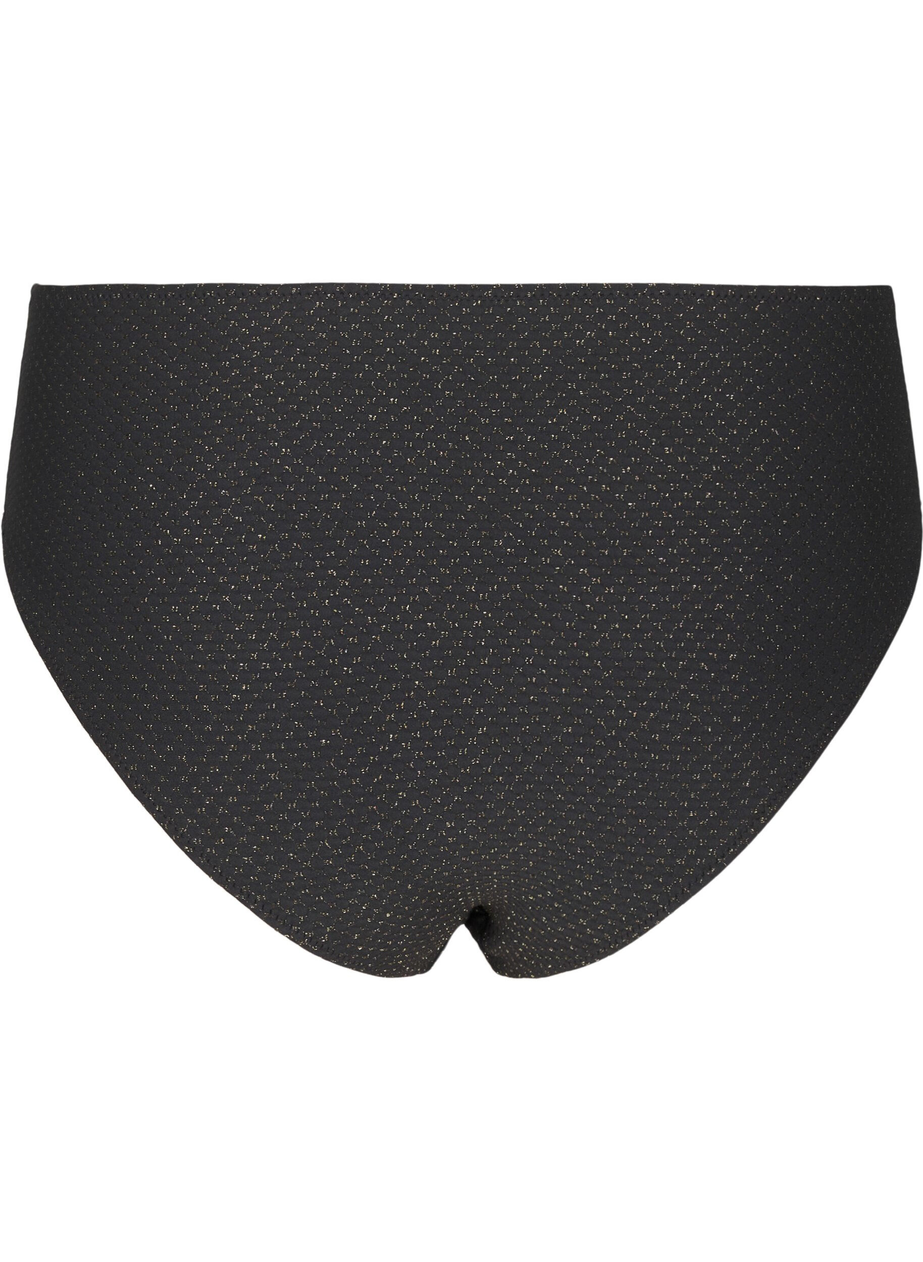 Zizzifashion Bikini brief with glitter and a tai cut, Black, Packshot image number 1
