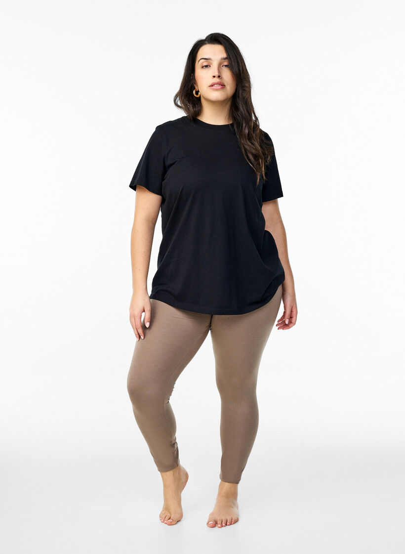 Basic leggings in viscose, Brown, Model image number 1