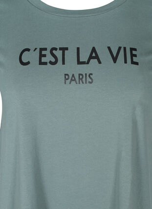 Short-sleeved t-shirt with print, Balsam Green PARIS, Packshot image number 2