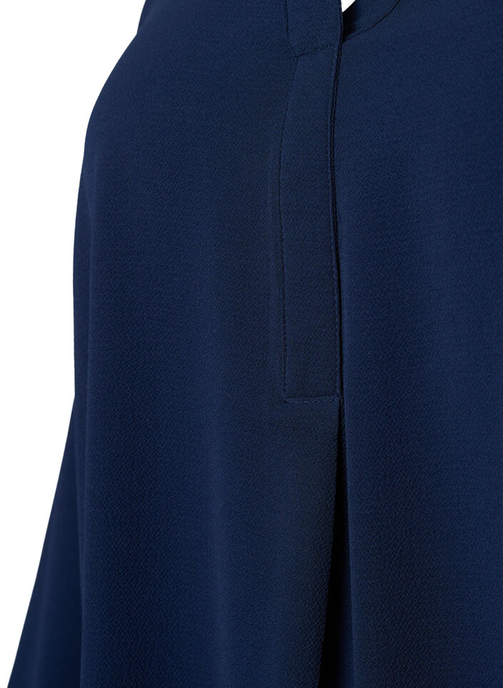 Long-sleeved V-neck dress, Navy, Packshot image number 2