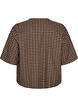 Checked blouse with chest pockets, Brown, Packshot image number 1