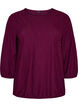 Blouse with texture and 3/4 sleeves, Purple, Packshot image number 0