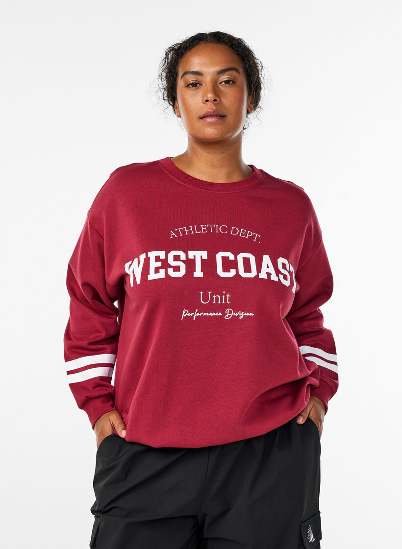Sweatshirt with statement detail, Red, Model image number 0