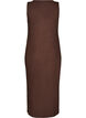 Sleeveless ribbed dress in viscose, Brown, Packshot image number 1