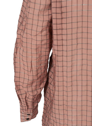 Checked blouse with buttons and puff sleeves, Rosa Check, Packshot image number 3
