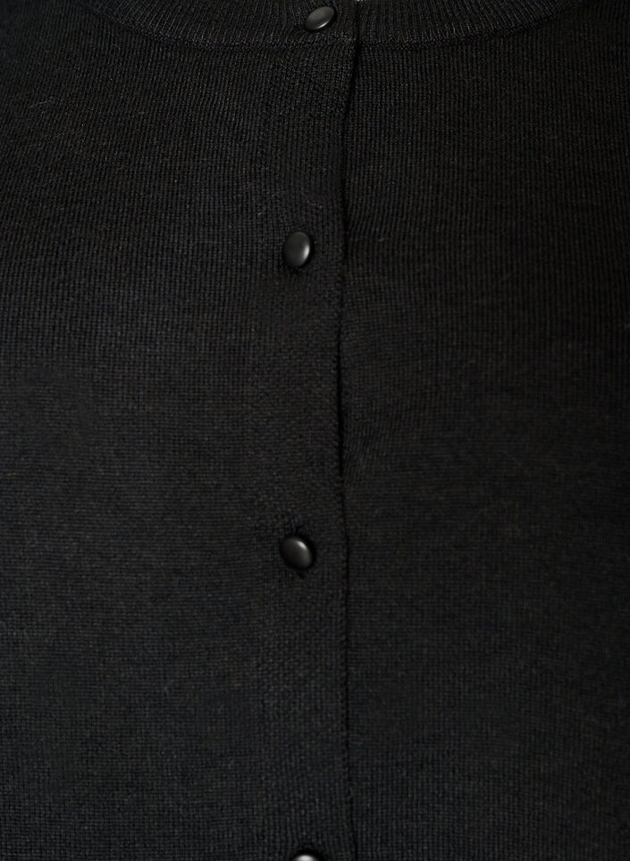 Cardigan with a wide lace hem, Black, Packshot image number 2
