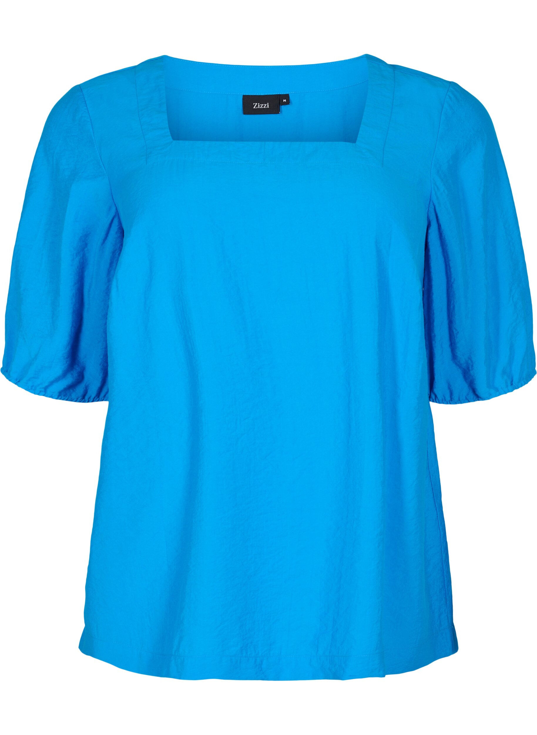 Zizzifashion Balloon sleeve blouse, Indigo Bunting, Packshot image number 0