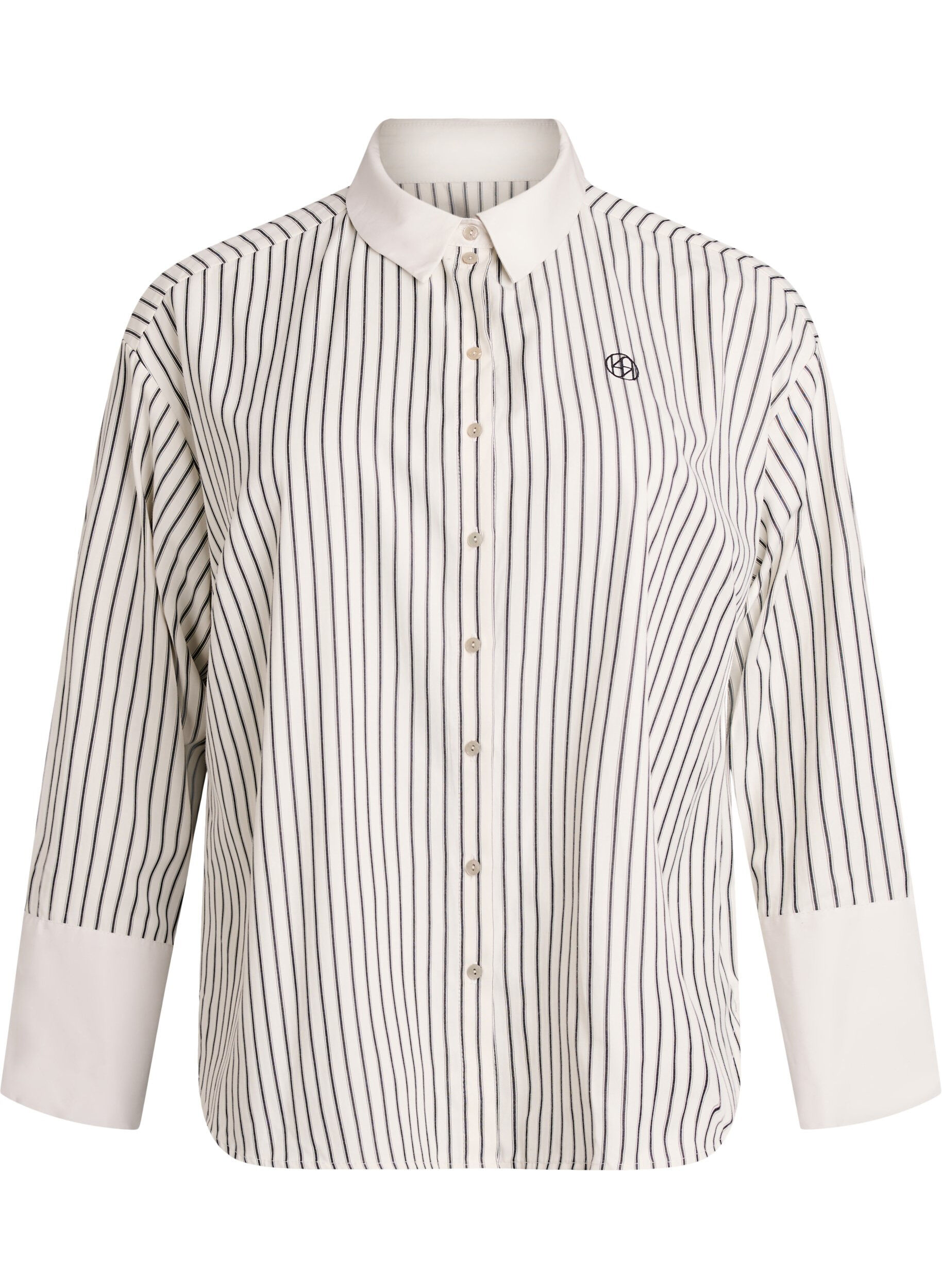 Loose striped shirt with wide cuffs