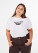 Cotton T-shirt with text print, White, Model image number 0