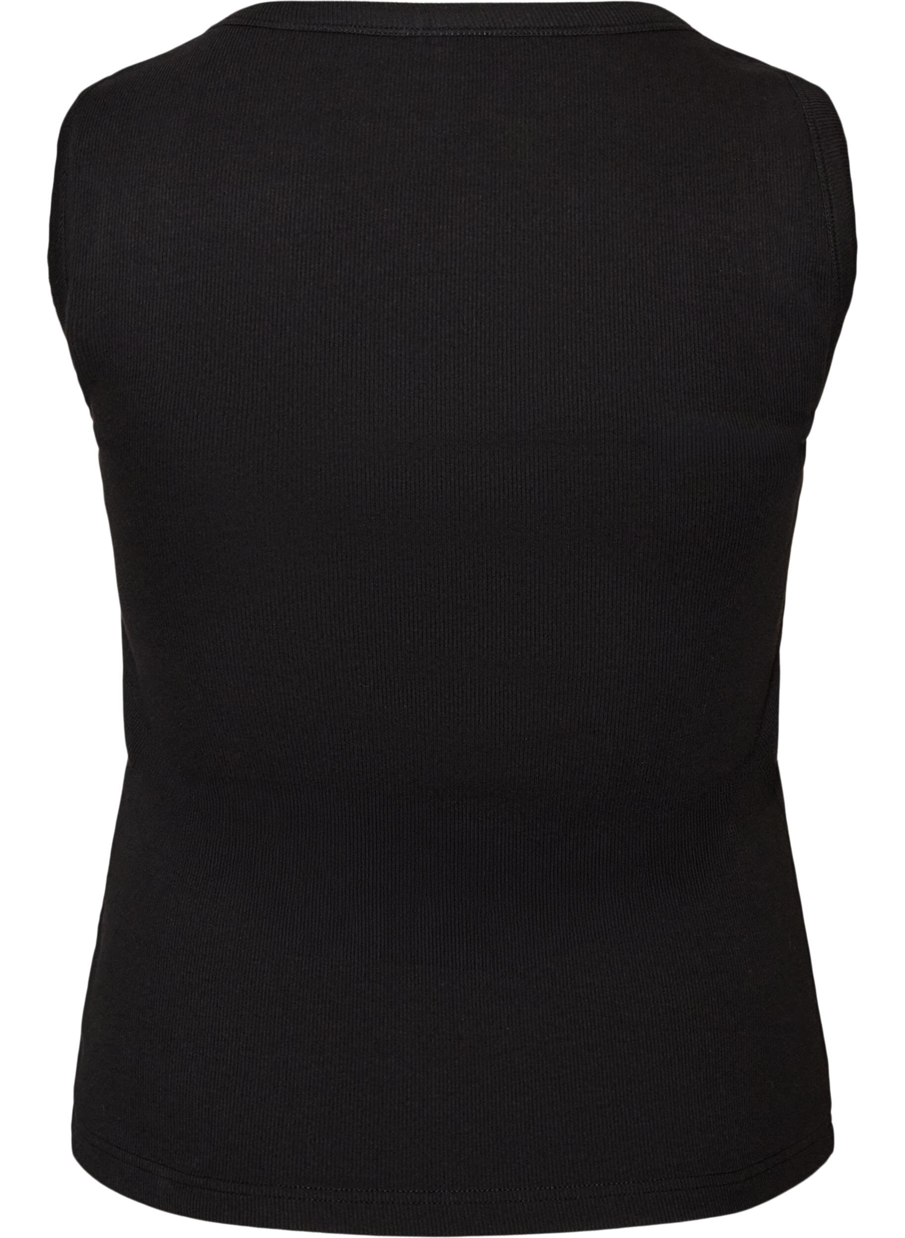 ZizzifashionRib top with square neckline, Black, Packshot image number 1