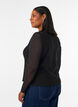 Sleeveless top with a wavy texture and button fastening, Black, Model image number 2