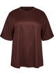 T-shirt with rhinestones and round neck, Brown, Packshot image number 0