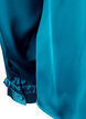 Satin shirt blouse with ruffle details, Shaded Spruce, Packshot image number 3