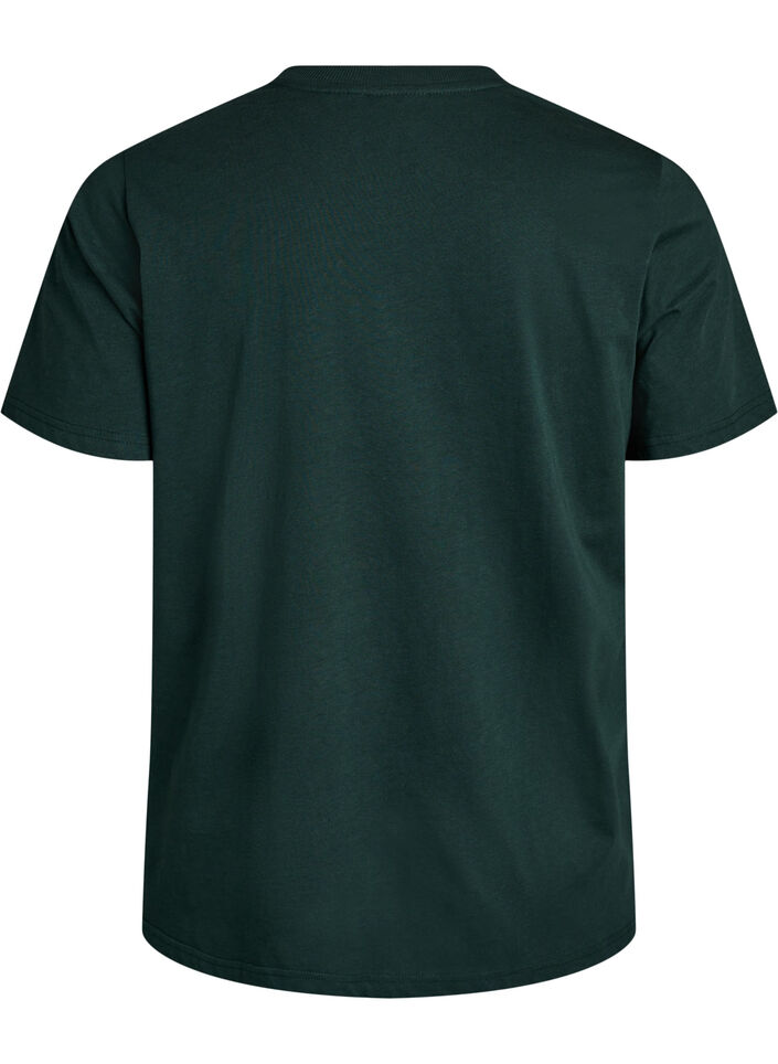 Basic cotton T-shirt with round neck, Green, Packshot image number 1