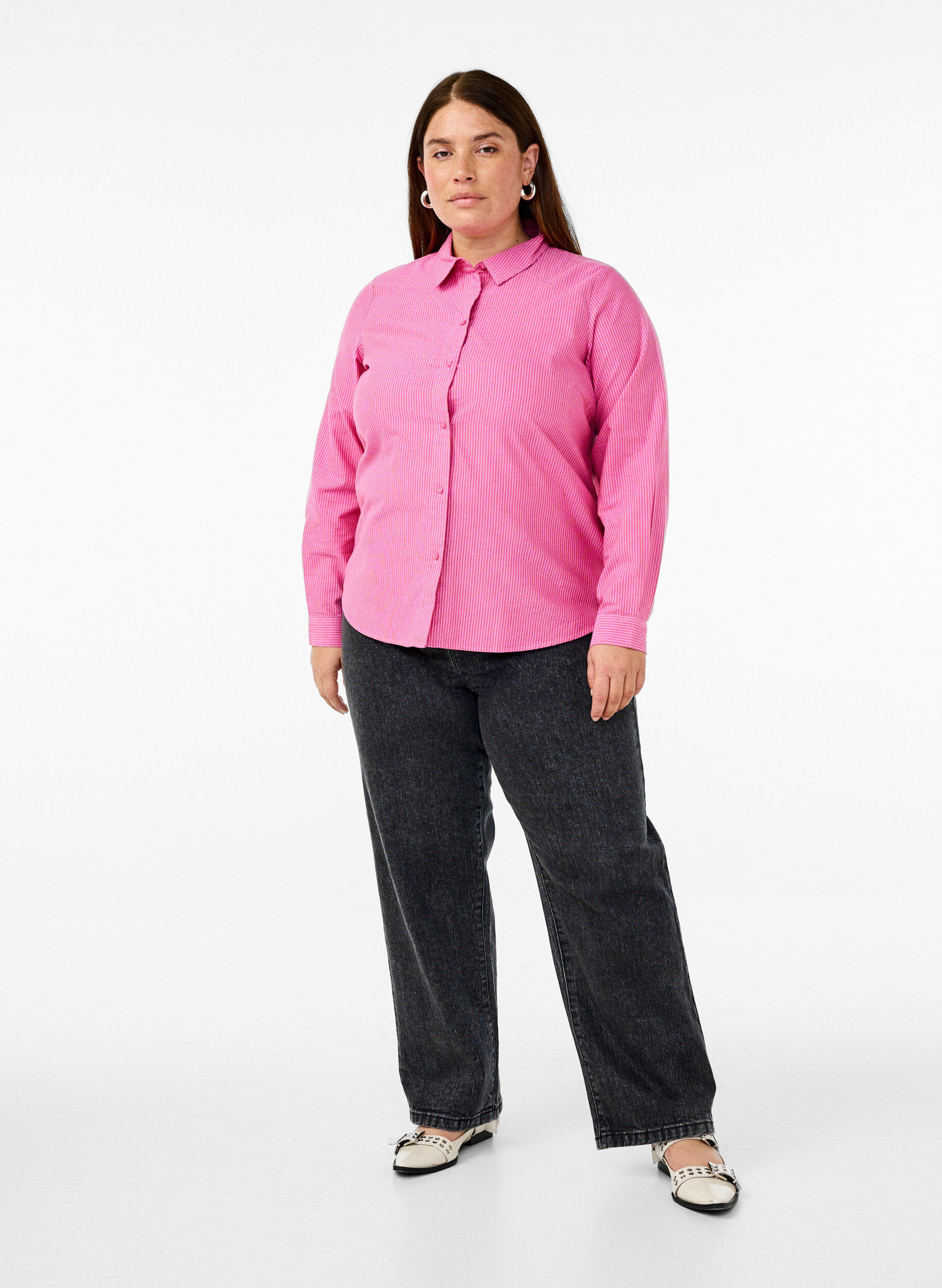 Zizzifashion Long-sleeved cotton shirt, Red, Model image number 1