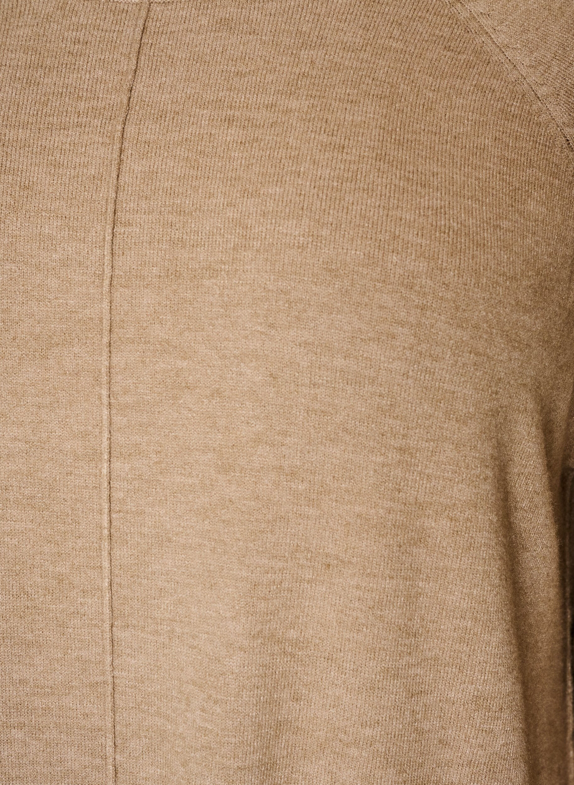 ZizzifashionShort knitted dress with raglan sleeves and a centre seam, Beige, Packshot image number 2