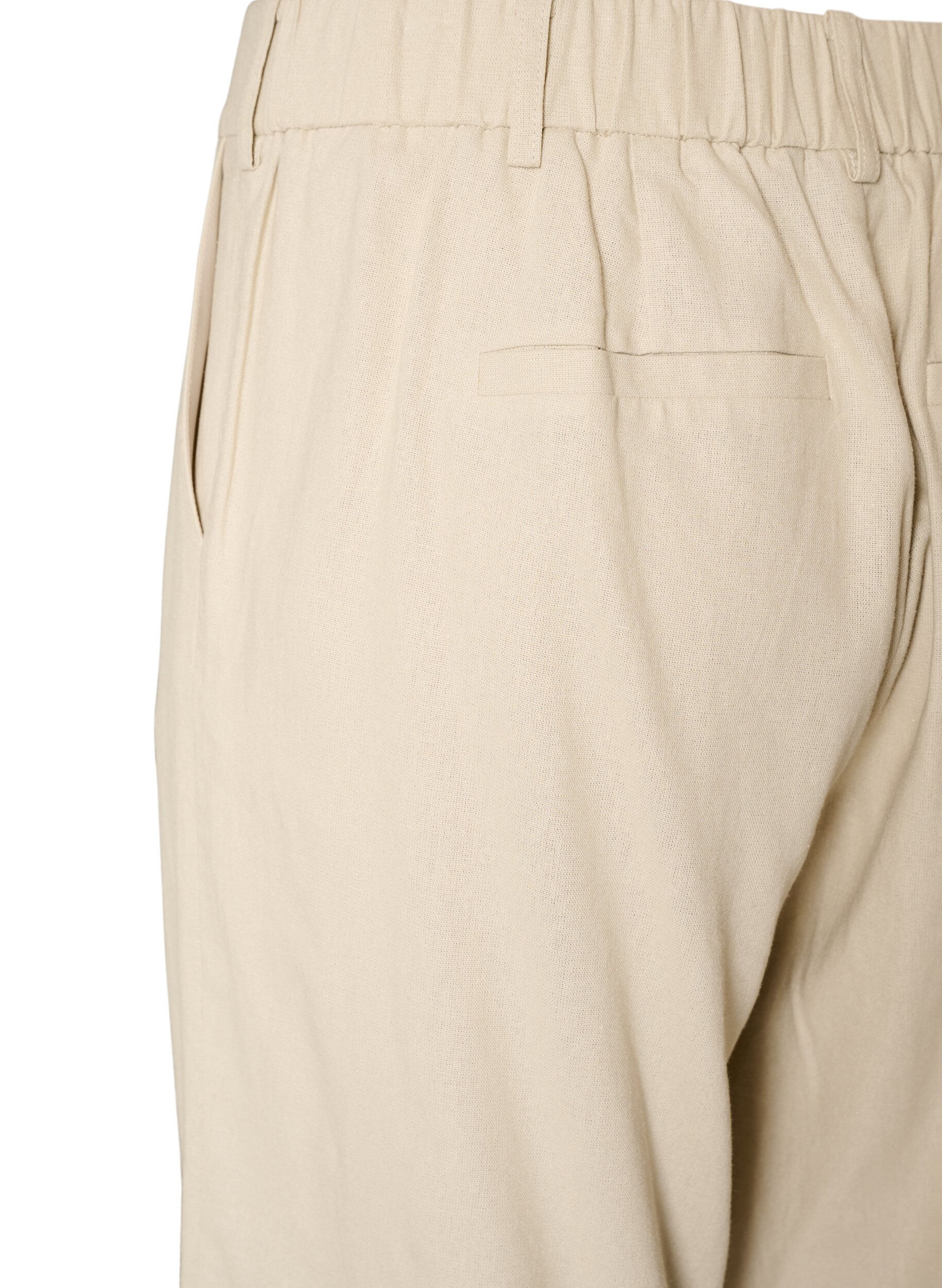 Zizzifashion High-waisted Bermuda shorts in linen and viscose, Beige, Packshot image number 3