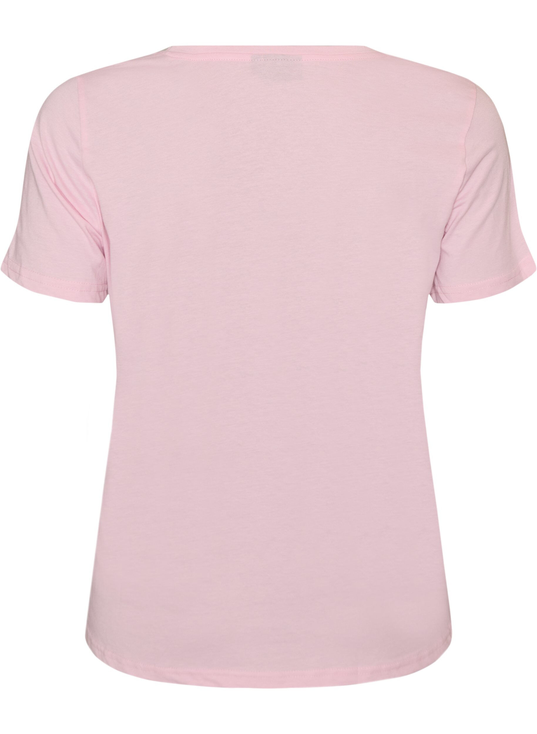 Zizzifashion Short sleeve t-shirt with v-neckline, Rose, Packshot image number 1
