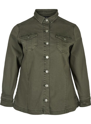 Short cotton jacket, Army Green, Packshot image number 0