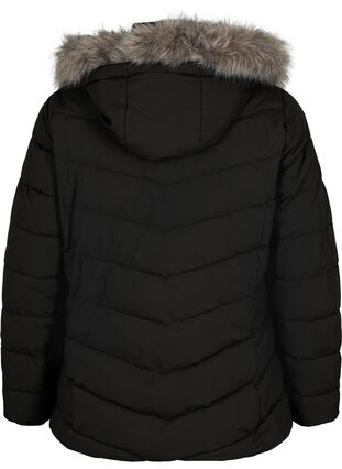 Short puffer jacket with hood, Black, Packshot image number 1
