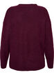 Knitted blouse with V-shaped rib pattern and slits, Red, Packshot image number 1