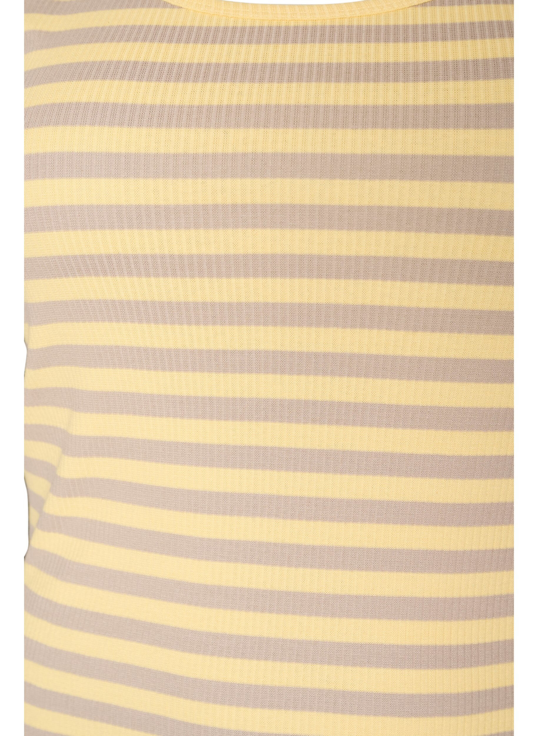 Zizzifashion Striped tank top with a rib structure, Yellow, Packshot image number 2