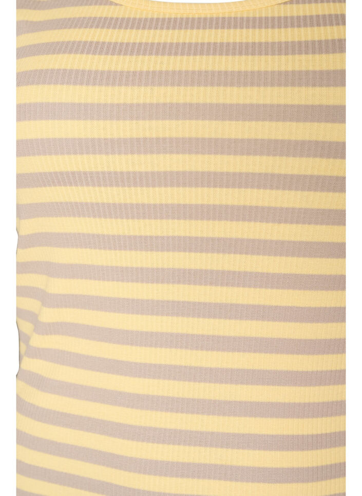 Striped tank top with a rib structure, Yellow, Packshot image number 2