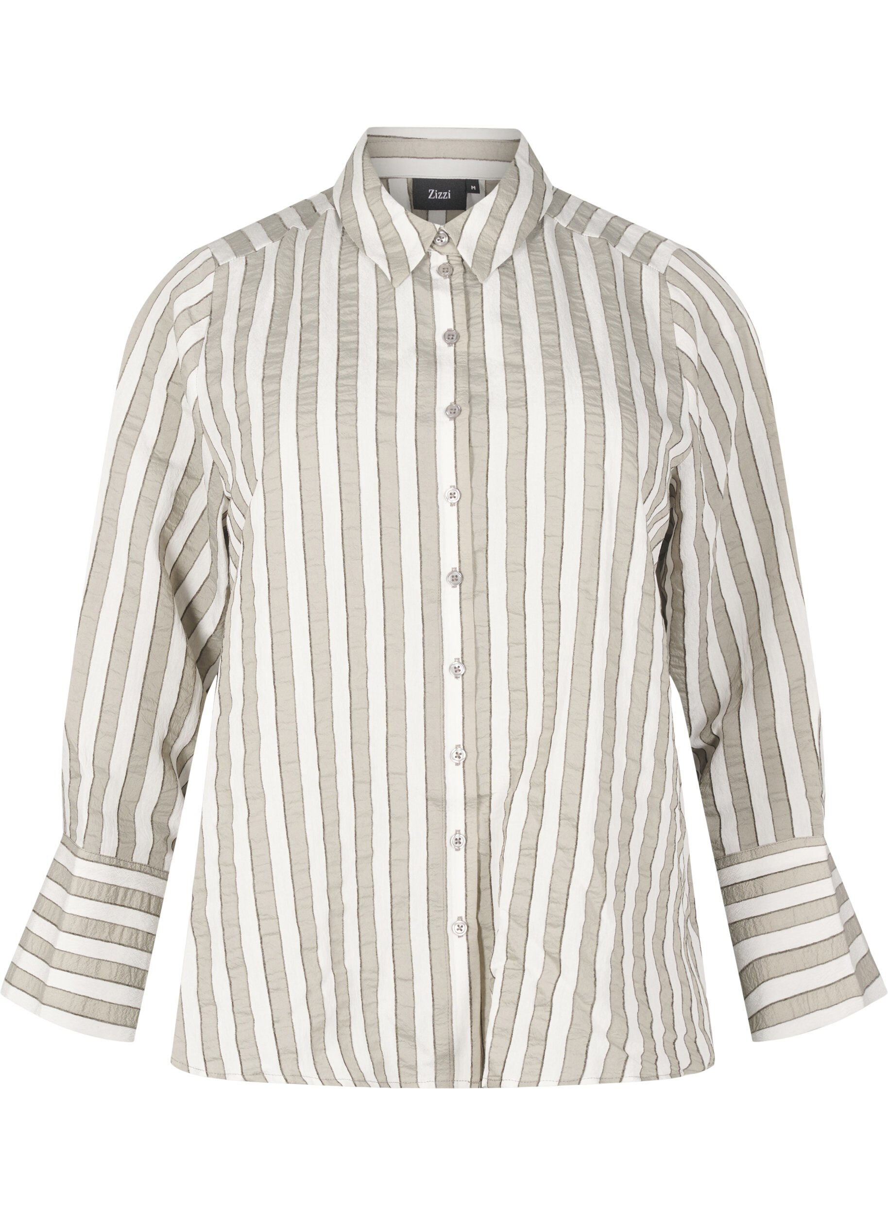 Zizzifashion Loose shirt with stripes, Beige, Packshot image number 0
