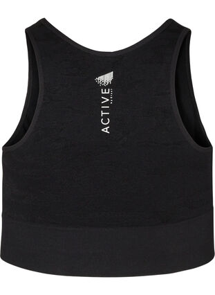 Sports top with a tone-on-tone pattern, Black, Packshot image number 1