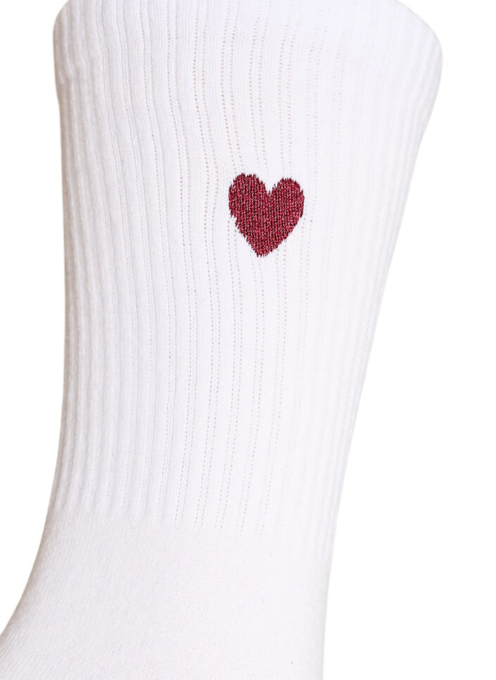 Cotton socks with pattern, White, Packshot image number 2
