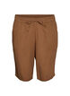 Loose cotton muslin shorts with a high waist, Brown, Packshot image number 0