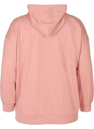 Sweater cardigan with a zip and hood, Old Rose, Packshot image number 1