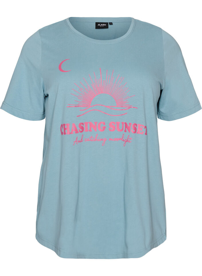 T-shirt with motif, Blue, Packshot image number 0