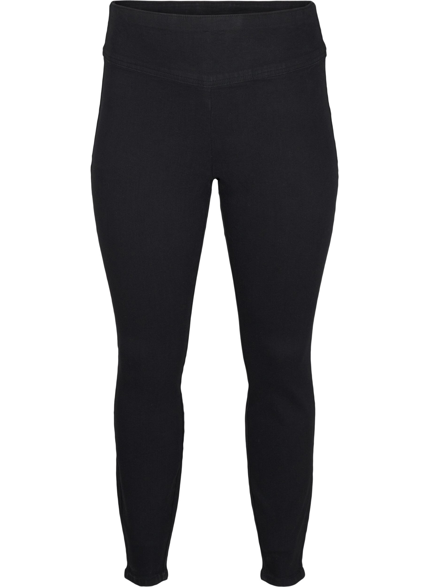 Zizzifashion Stretchy jeggings with high waist, Black, Packshot image number 0