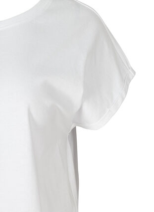 Short-sleeved cotton t-shirt, Bright White, Packshot image number 2
