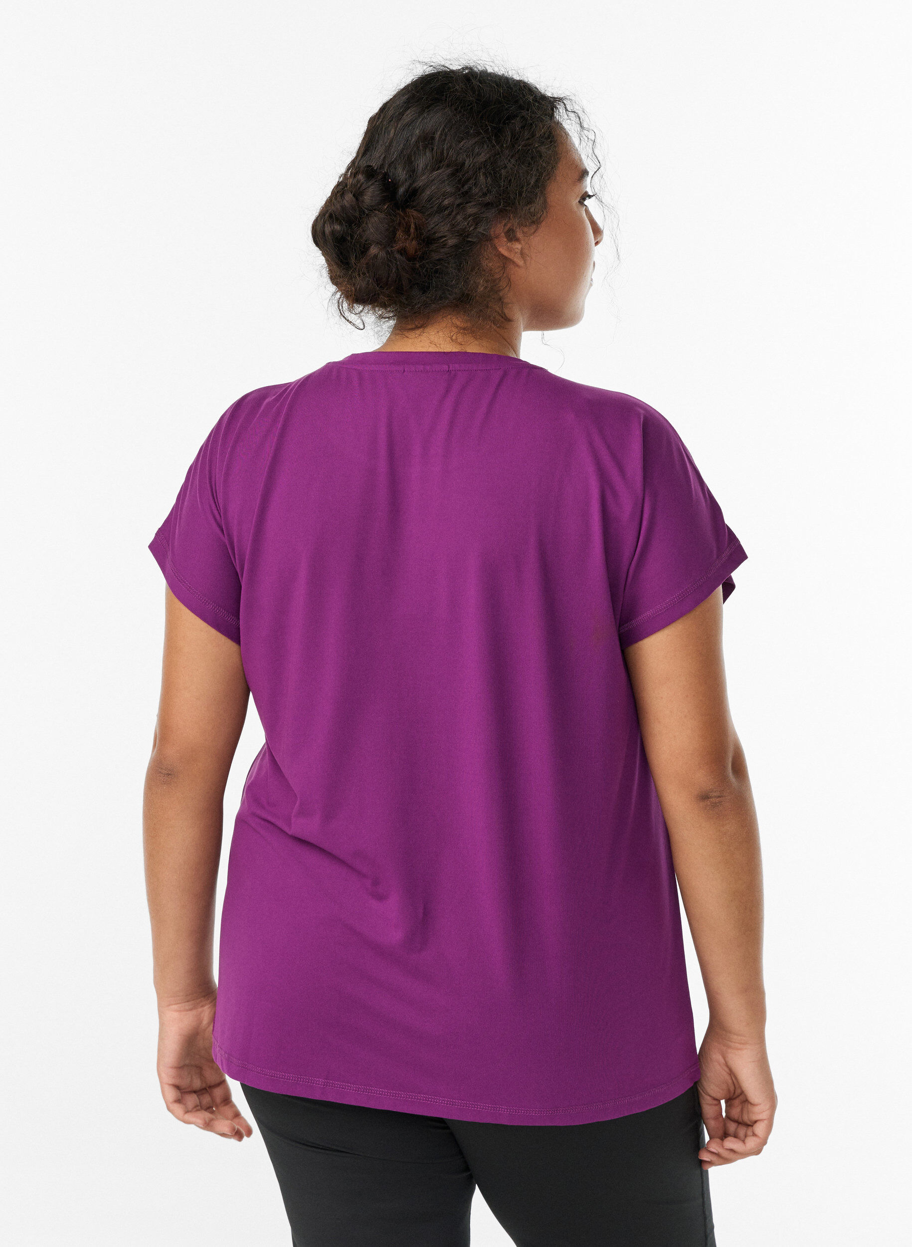 Zizzifashion Solid-coloured training T-shirt, Purple, Model image number 2