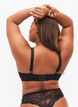 Lace bra with thong, Black, Model image number 1