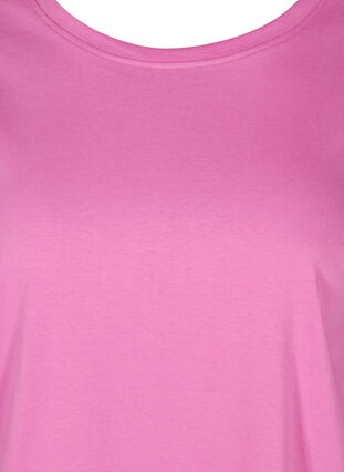 Cotton t-shirt with elbow-length sleeves, Cyclamen, Packshot image number 2