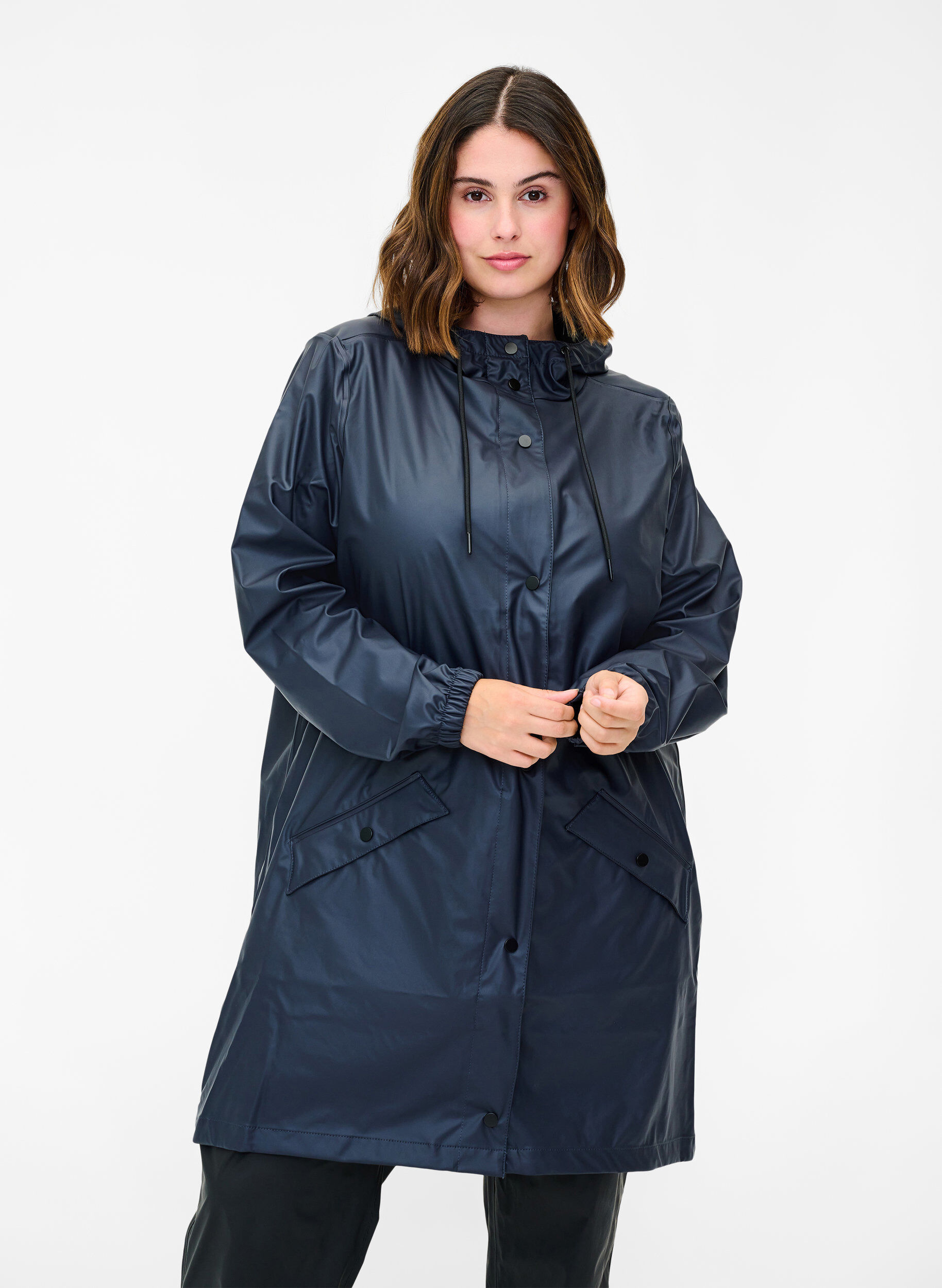 Zizzifashion Rain jacket with hood and button fastening, Night Sky, Model image number 0
