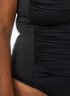 Strapless swimsuit with draping and padded cups, Black, Model image number 2