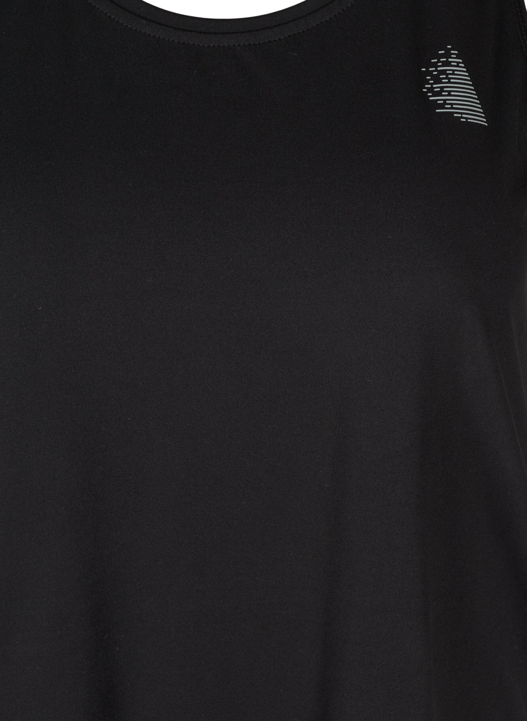 Zizzifashion Solid coloured training top with a round neck, Black, Packshot image number 2