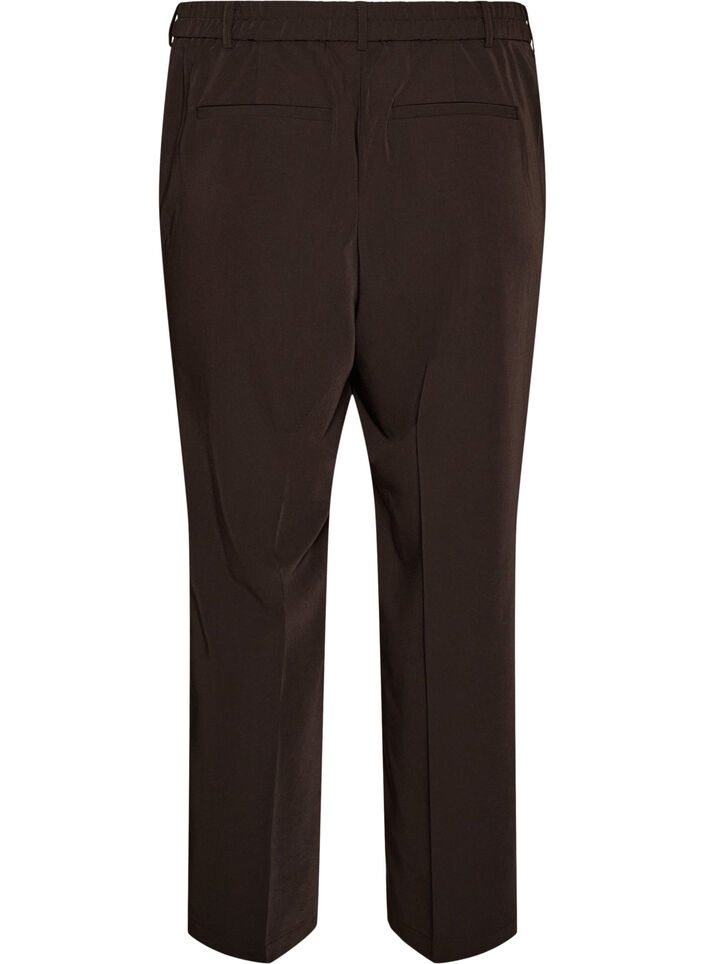 High-waisted tailored trousers with pressed creases, Brown, Packshot image number 1
