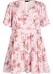 Short dress with floral print and V-neck, Pink, Packshot image number 0