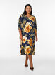Midi dress with floral print and 3/4 sleeves, Blue, Model image number 1